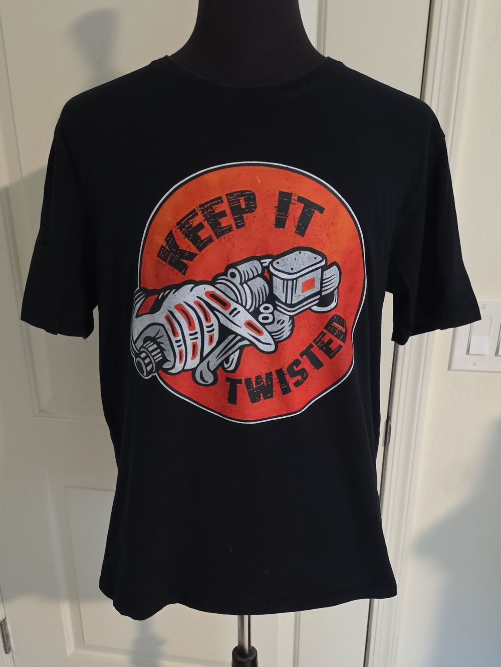 Keep It Twisted Graphic Tee - Black with Orange Print